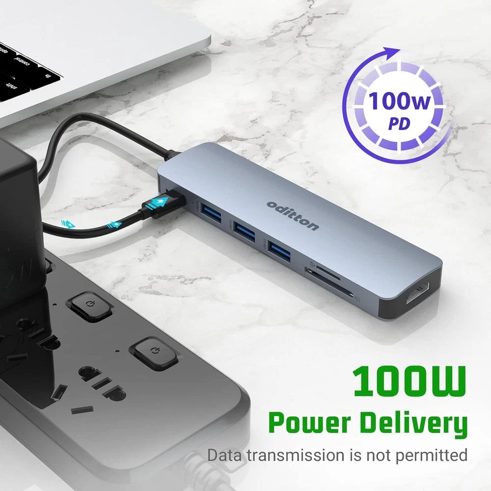 USB C Hub USB C Docking Station 7 in 1 USB Hub Multiport Adapter HDMI 100W PD 3