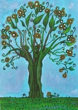 ACEO PRINT OF PAINTING DRIAD DRYAD RYTA GOTHIC ART FANTASY FLOWER Spring Folk 🌺