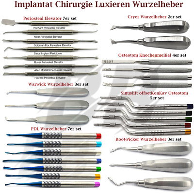 PDL Luxieren Wurzelheber Root Elevator Heber Knochenmeißel Sinuslift Osteotom CE