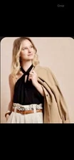Banana Republic Top Women’s Size Medium Black Tie Halter NWT