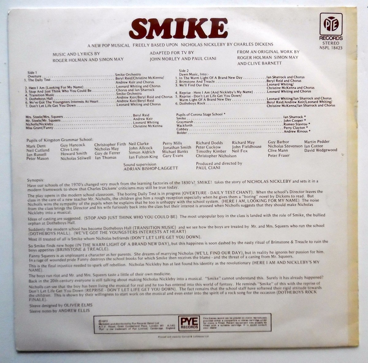 SMIKE! a new Pop musical LP Roger Holman &amp; Simon May NEAR-MINT 