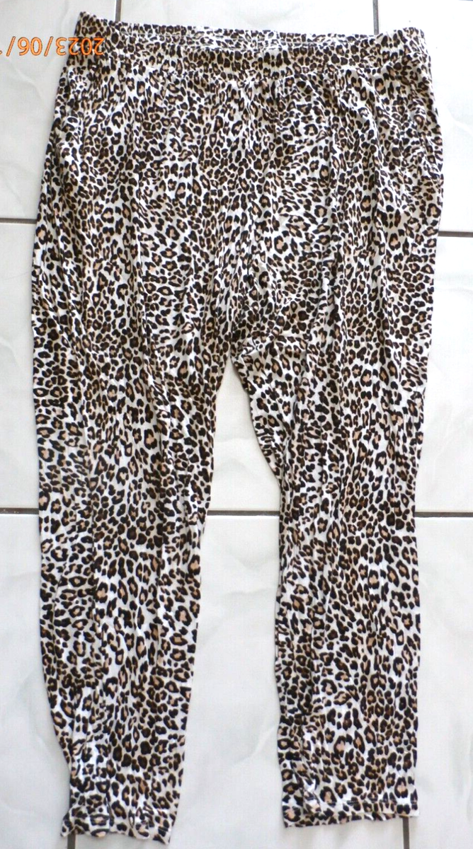 H&M womens XL Pants jogger elastic waist animal print stretch comfort F452