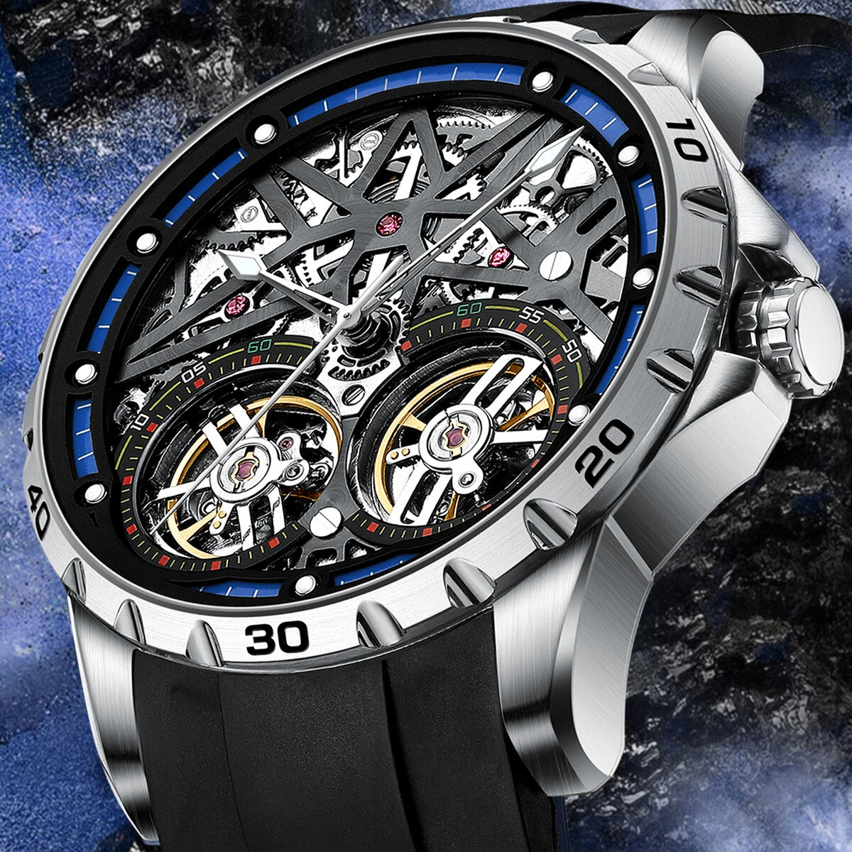 Montre m canique de marque populaire tanche montre tendance