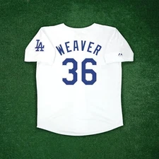 Jeff Weaver 2004 Los Angeles Dodgers Cooperstown Home White Jersey w/ Patch