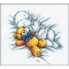 RTO Kreuzstichset "Baby mit Teddybär" M158, Zählmuster, 20x18 cm