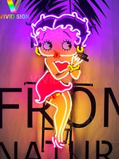 Betty Boop Band 24"x12" Neon Light Sign Lamp With HD Vivid Printing