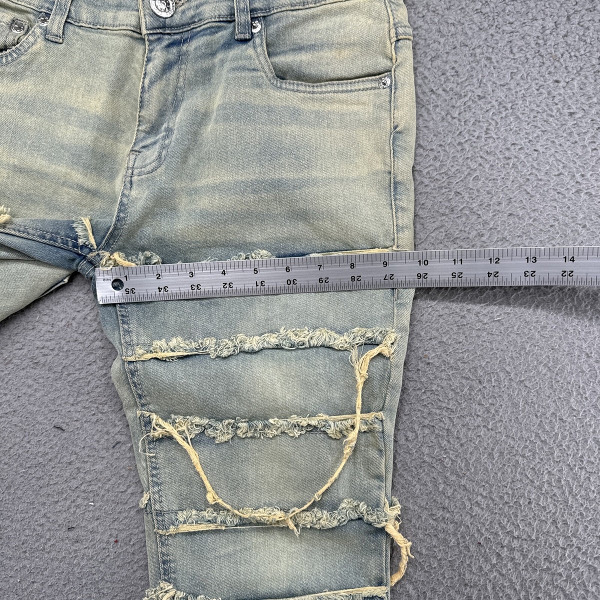 Taker Frayed Edge Distressed Skinny Worn Look Jeans In Men's Taker Frayed Edge Distressed Skinny Worn Look Jeans In Men's
