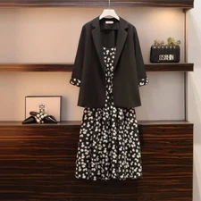 Women's Foreign Style Loose Slimming Suit Jacket Dress Two-piece Suit Woman