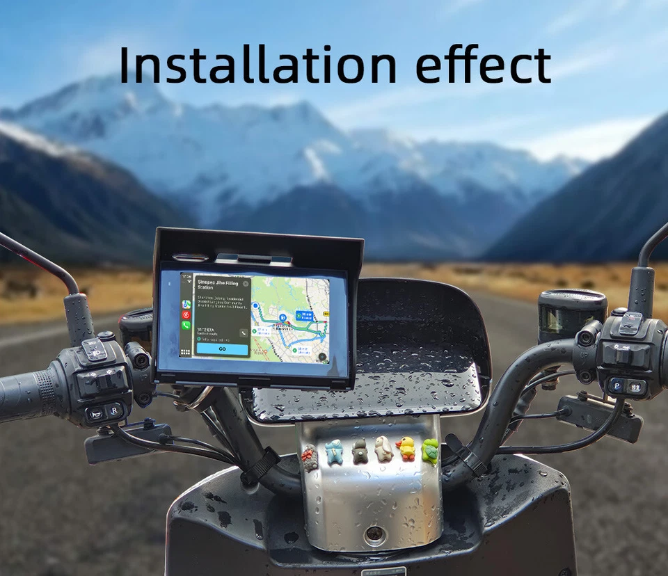 Motorcycle GPS Navigator Wireless 5in MP5 Player Waterproof W/Bracket Portable - Изображение 2 из 4