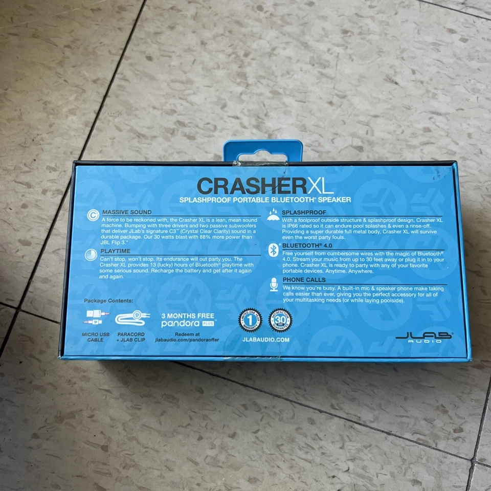 JLab Crasher XL Portable Bluetooth Speaker NEW SEALED BOX - Image 3 of 4