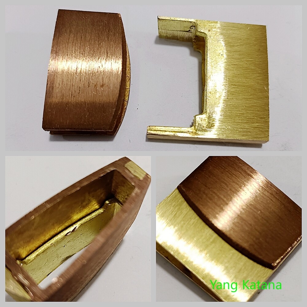 Red Copper and Brass Habaki for Japan Samurai Sword Katana Tanto