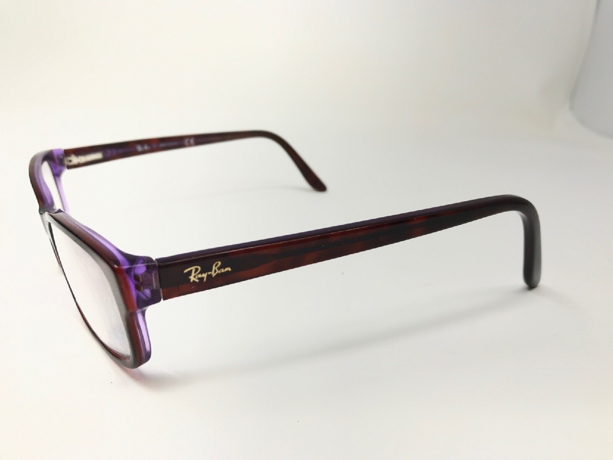 Ray-Ban Frames RB5187 2442 Brown Tortoise Clear Purple 50-16-140 RAY BAN RB5187 2442 Full Rim Plastic Optical Eyeglasses  main image 2
