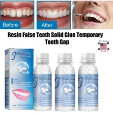 3× Resin False Teeth Solid Glue Temporary Tooth Gap Filler Tooth Repair Moldable