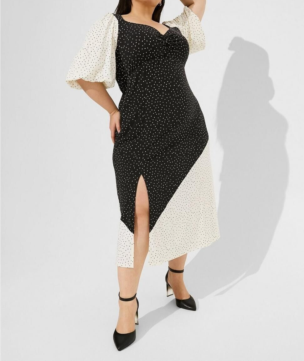 Torrid Maxi Studio Knit Mix Print Dress Black Ivory Plus Size 1 1X
