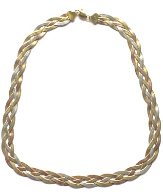 Halskette von Milor - Elegant und Zeitlos - 925er Silber Tricolor  - Länge 50 cm