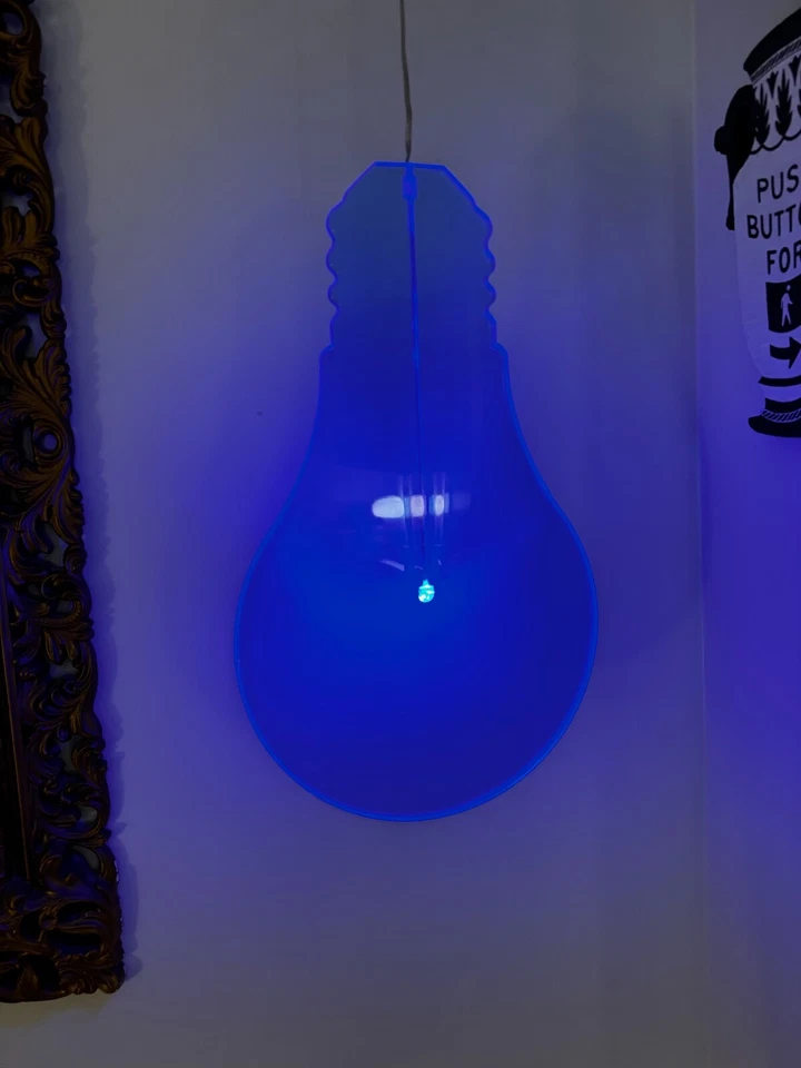 Vintage Ikea "Kvarter" Lightbulb Pendant Lamp set of three Red Green Blue Plexi - Image 4 of 4