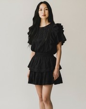 LoveShackFancy Natasha Heritage Mini Dress Cotton Ruffle Eyelet Size Medium