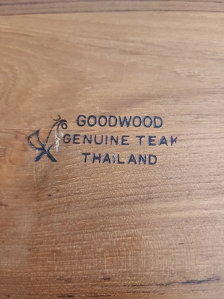 Bandeja Tailandia MCM Buena Madera Madera Teca Genuina con Asas Recortadas Servir  Foto 4 de 4