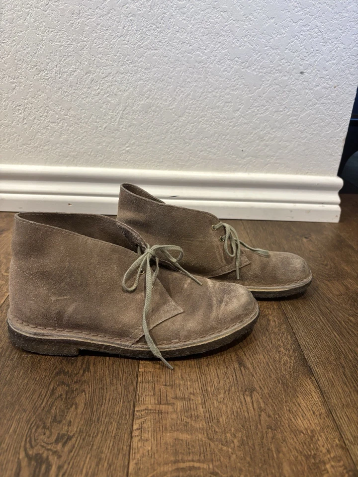 Clarks Originales Desert Chukka Bota Zapatos Marrón Envejecido Gamuza Para Mujer 7.5 Foto 2 de 3