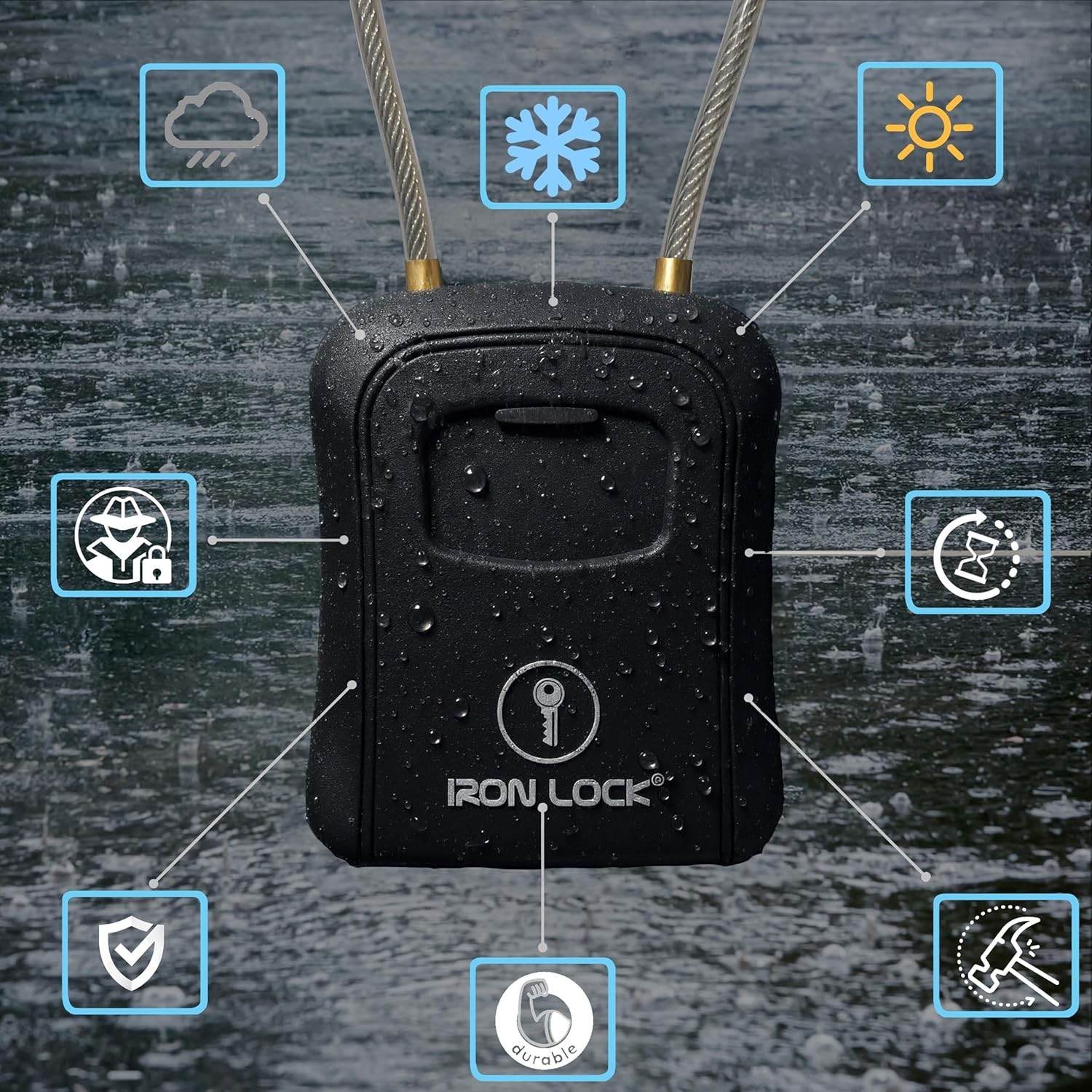 Durable Waterproof Key Safe Box with Resettable Code - Perfect for All Locations