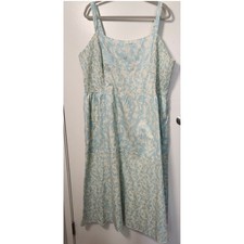 Lane Bryant Smocked Bodice Dress Women's Plus Size 24 Adjustable Straps Cotton