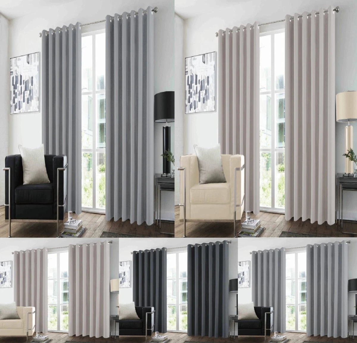 Panache Blackout Curtains – Microfibre Thermal Eyelet Ready Made Curtains