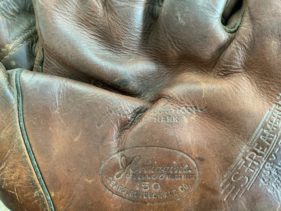 Guante de béisbol Jackie Robinson modelo 150 Sears JC Higgins de la década de 1950 - ¡Muy escaso! Foto 2 de 4