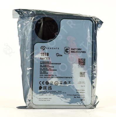 Seagate Exos X16 16TB Enterprise SATA Hard Drive 2KK103 Factory Recertified Seal