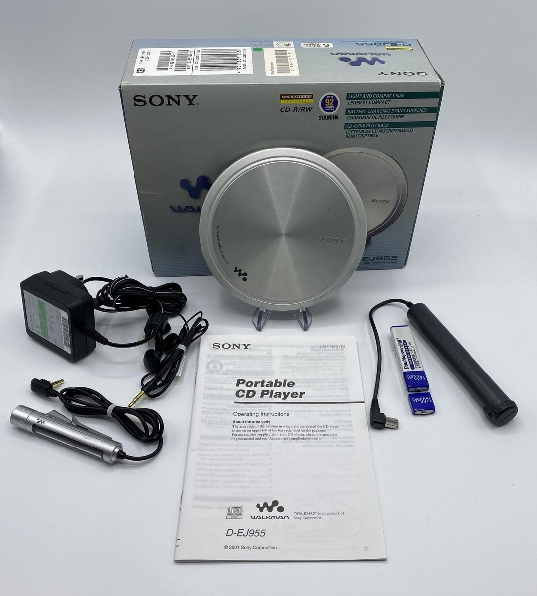 ソニー CDウォークマン DーEJ955 ポータブルCDプレーヤー(シルバー