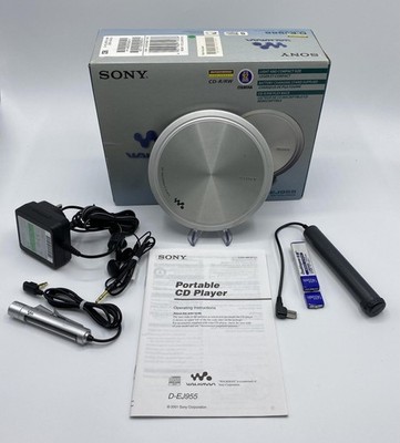 Boxed Vintage Sony Walkman - Portable CD Player - Silver (D-EJ955