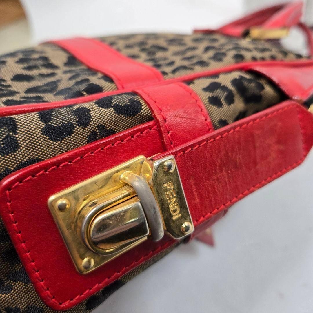 FENDI Bag   Handbag Leopard Pattern FF Hardware L… - image 7
