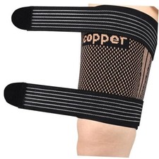Hamstring Compression Sleeves with Adjustable Straps - Copper Large Gold