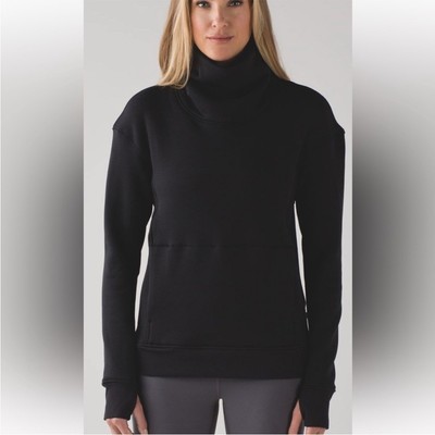 Lululemon Kick The Cold Funnel Neck Sweater Black 8