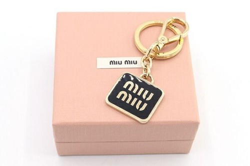 Miu Miu Key Holder Key Ring Bag Charm Metal Black Gold Used Ship From JAPAN - Picture 6 of 7