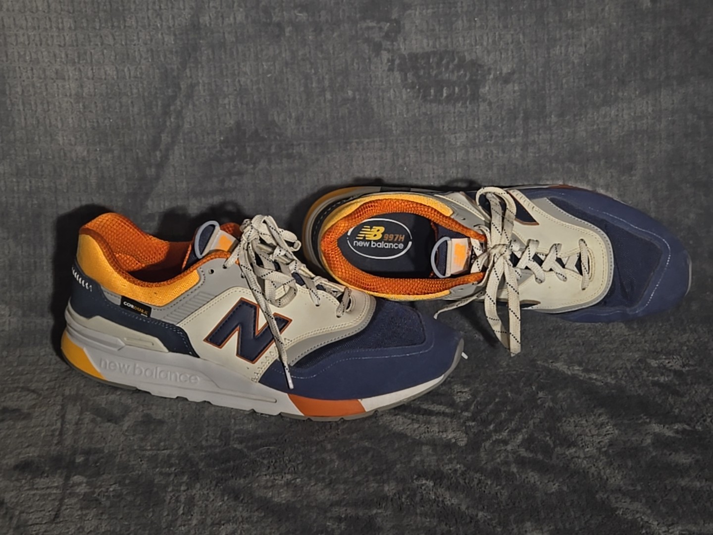 New Balance 997H Sneaker Shoe Cordura Moon Shadow Apricot Mens Sz 12 Blue Orange