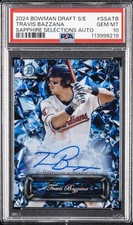 2024 BOWMAN DRAFT SAPPHIRE ED SAPPHIRE SELECTIONS AUTOS TRAVIS BAZZANA PSA 10
