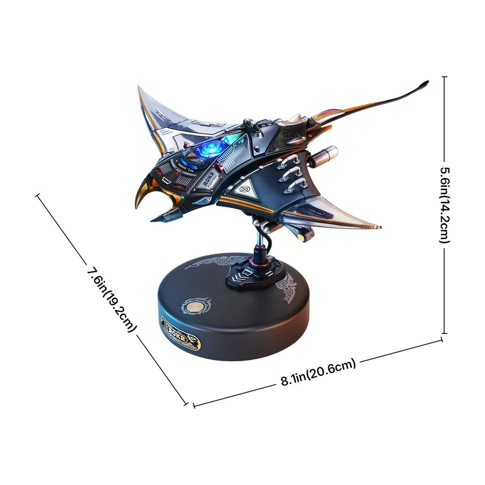 Rokr Manta Ray Puzzle 3D DIY 3D Metal Puzzle DIY Mechanical Kit Gift - Image 3 of 4