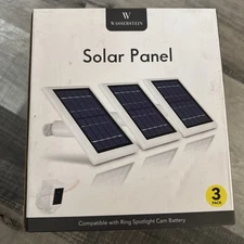 Wasserstein Solar Panel Compatible with RING Spotlight Cam - White, 3 Pack