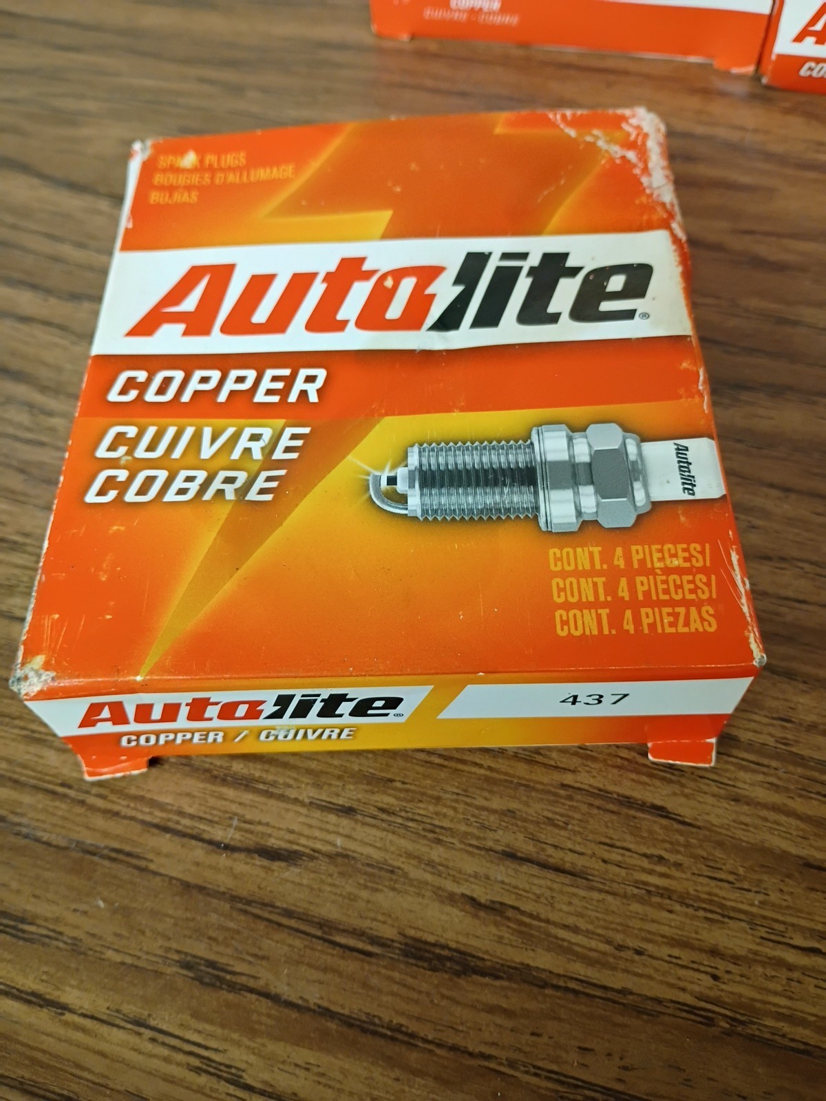 4-pack  Autolite 437 Non-Resistor Spark Plug BOX