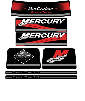 #ad MERCRUISER BRAVO THREE SELF ADHESIVE VINYL WATERPROOF STICKER DECAL GRAY TRIM $17.50