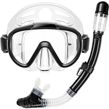 Zipoute Snorkel Set Adult Dry Top Panoramic Anti-Fog, Anti-Leak Snorkeling Gear