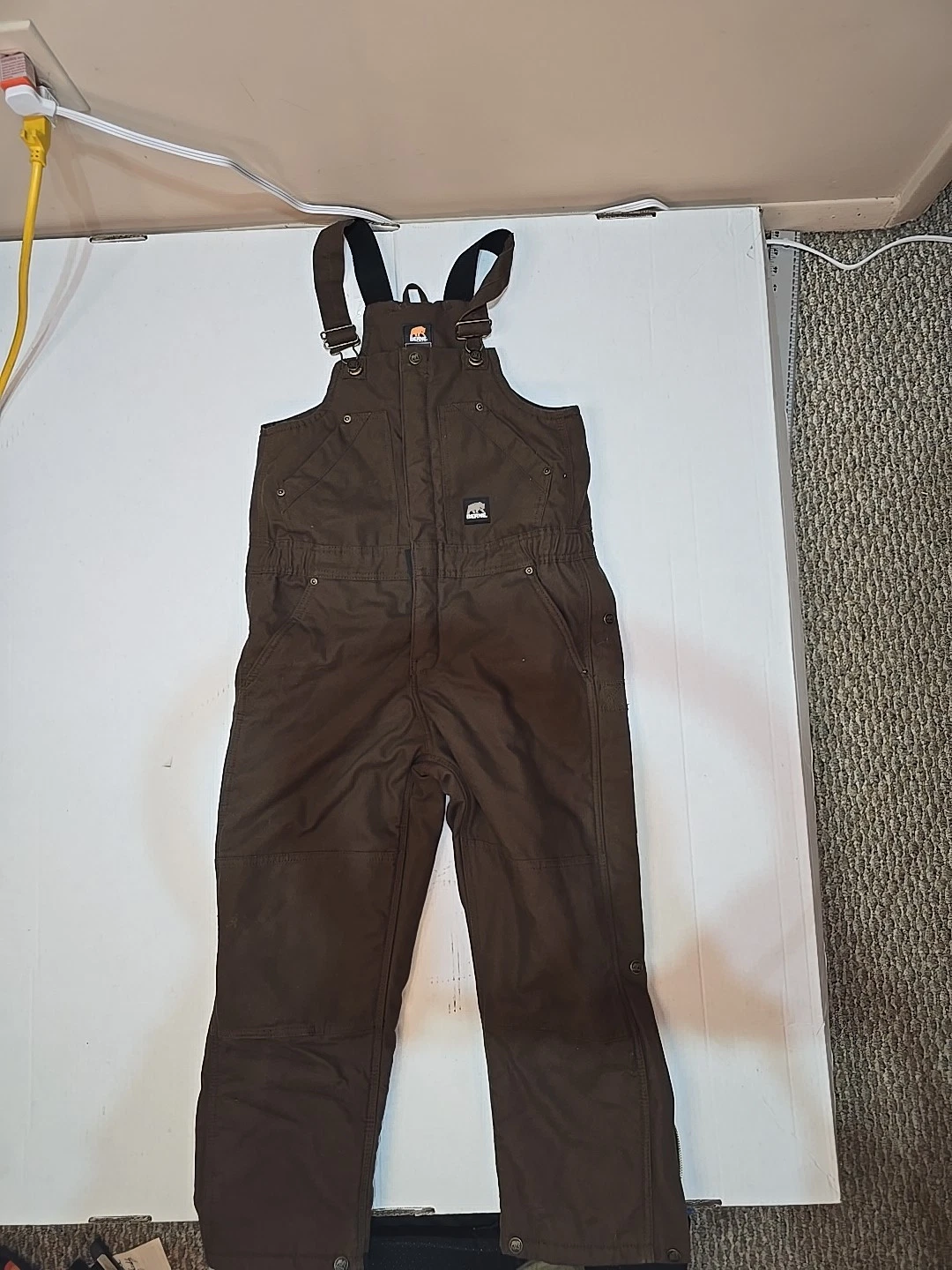 Berne Overalls Insulated Bib Duck Canvas Coveralls Youth MD Leg Zip Gorpcore