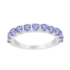 925 Sterling Silver Round Natural Tanzanite Gemstone Eternity Band Women Ring
