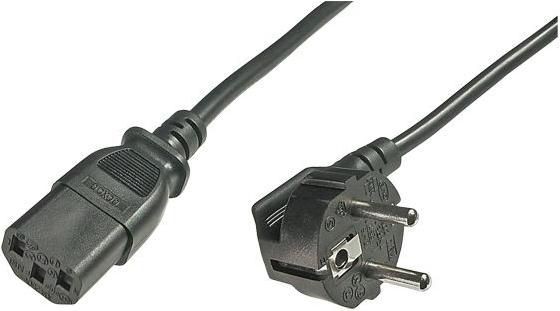 LOGON TC005NC Power Cable C13 to CEE 7/7, 0.5m, Black, VDE Approved