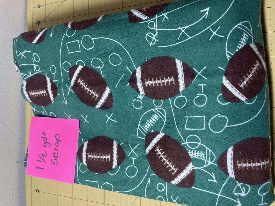 Quilter/Crafter Bundle—3+ Yards Flannel—Sports Prints—Football, Baseball - Image 3 of 4