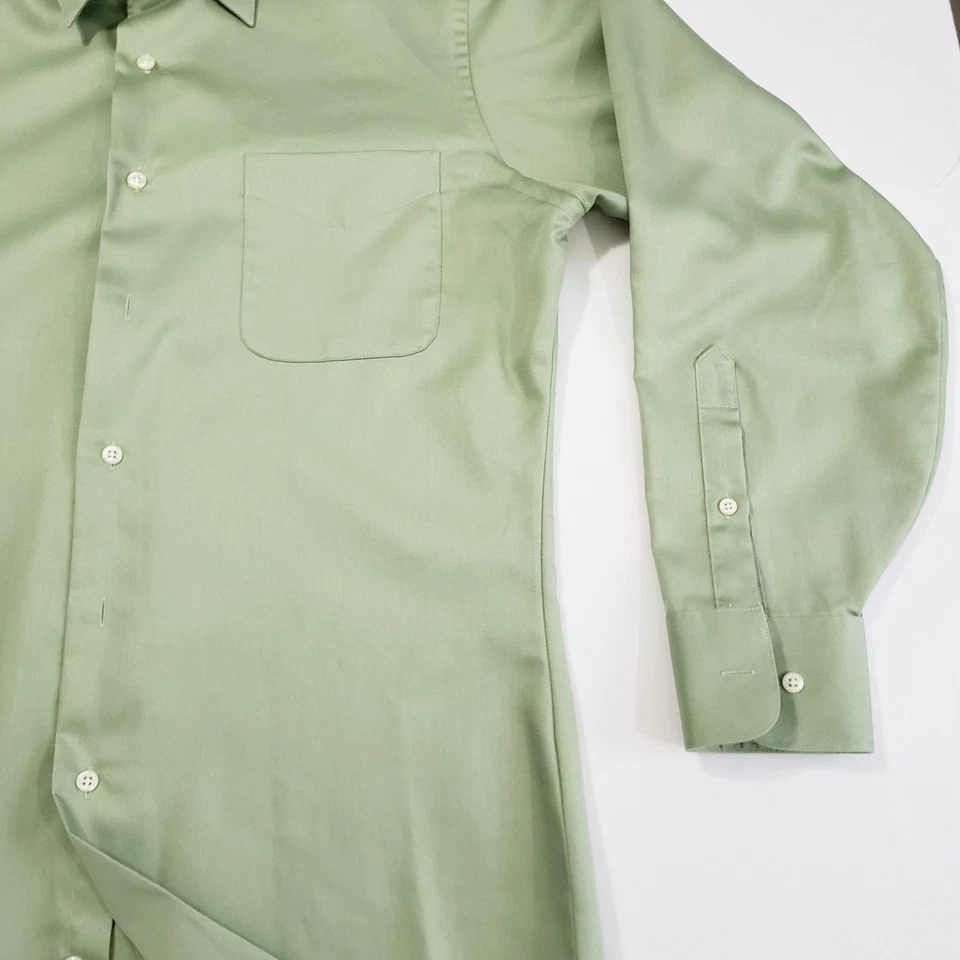 Camisa social masculina de manga comprida Geoffrey Beene ajuste sem rugas, cetim vintage. - Imagem 3 de 4