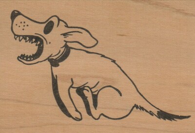 Running Dog 3 x 4'' Rubber Stamp, Dog Stamp, Dog Lover Stamp
