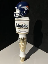 🌟 Modelo Especial Denver Broncos Beer Bar Tap Handle Wth Football Helmet Topper