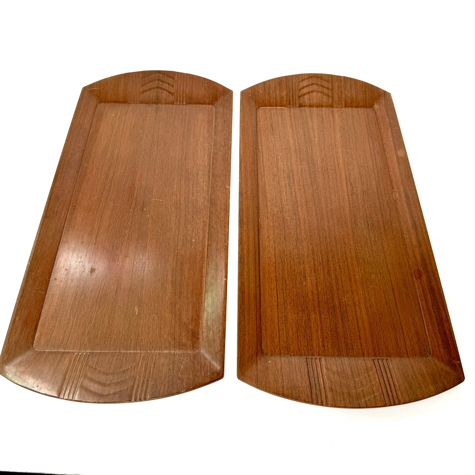 MCM Teak Toastmaster Hospitality Wood Trays Pair 16” X 7.5” McGraw Electric Co