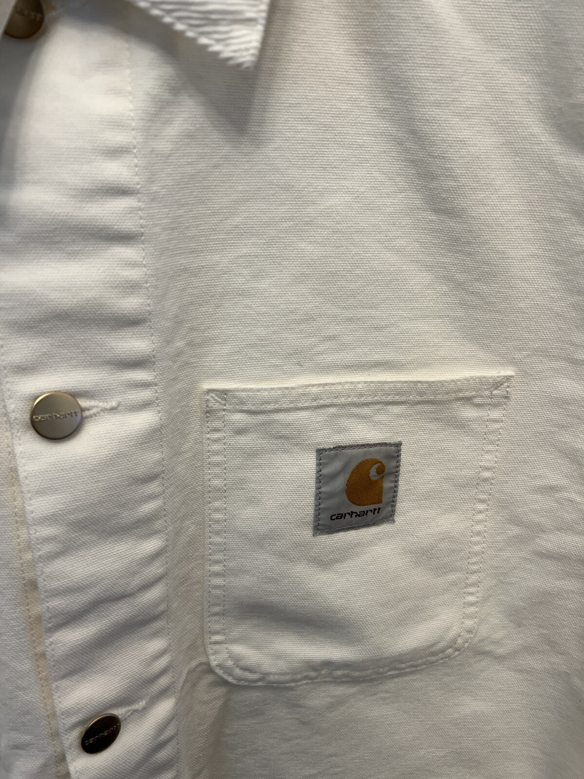 Carhartt WIP Work In Progress Michigan Chore Work Jacket White Mens L thumbnail 3